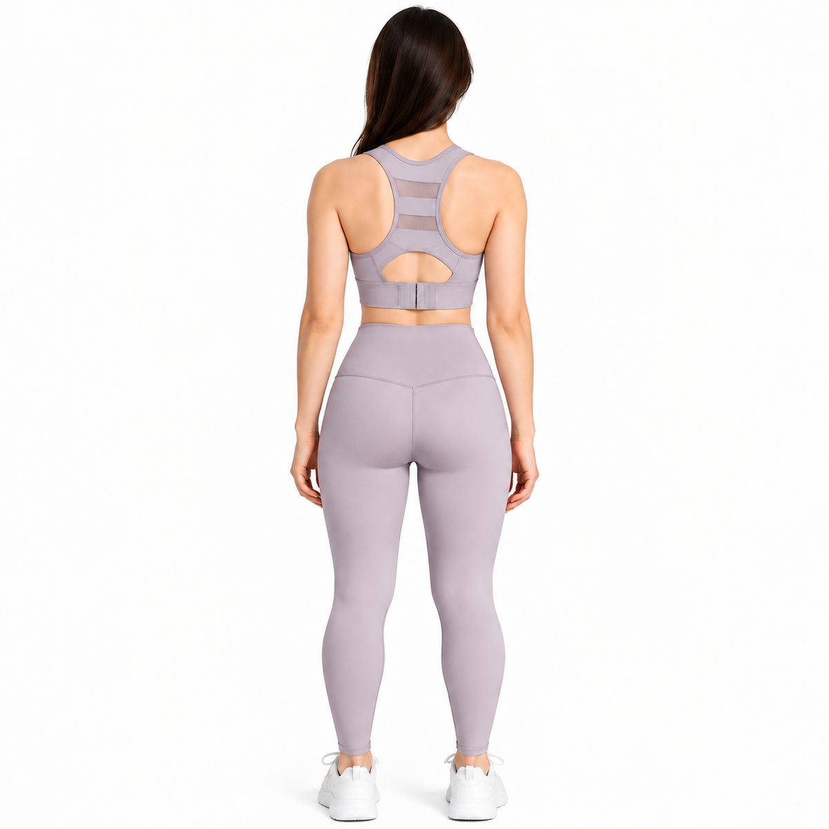 Greyish Purple Sports Bra & Leggings Combo