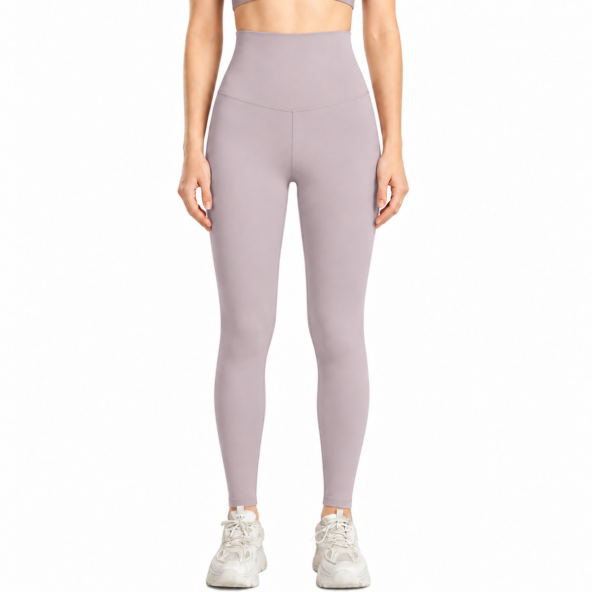 High-Waisted Workout Leggings – Grayish Purple